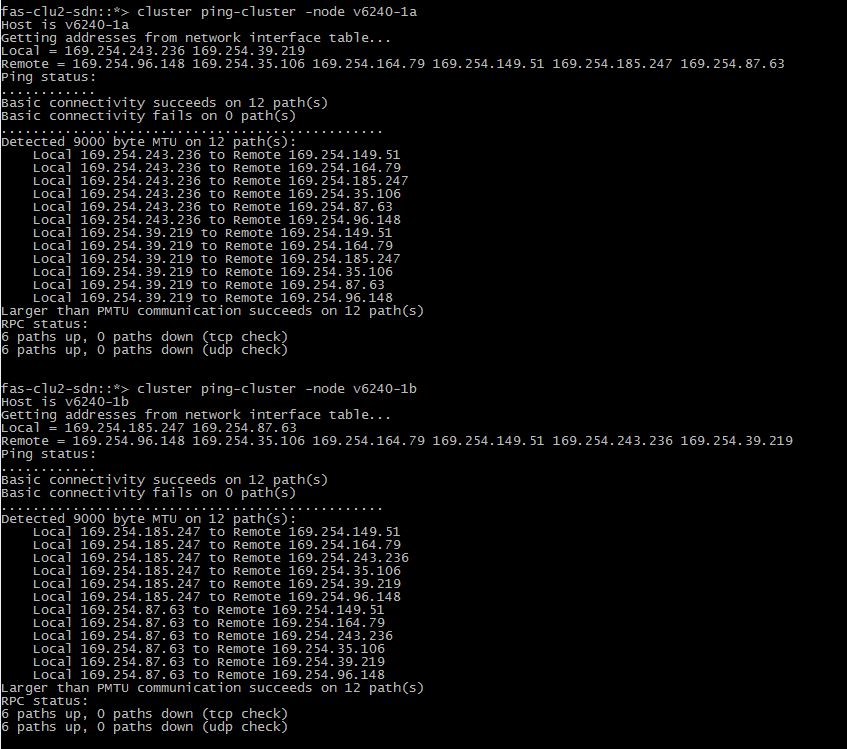 Результат команды cluster ping Результат команды cluster ping